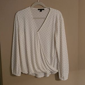 Black and white wrap shirt